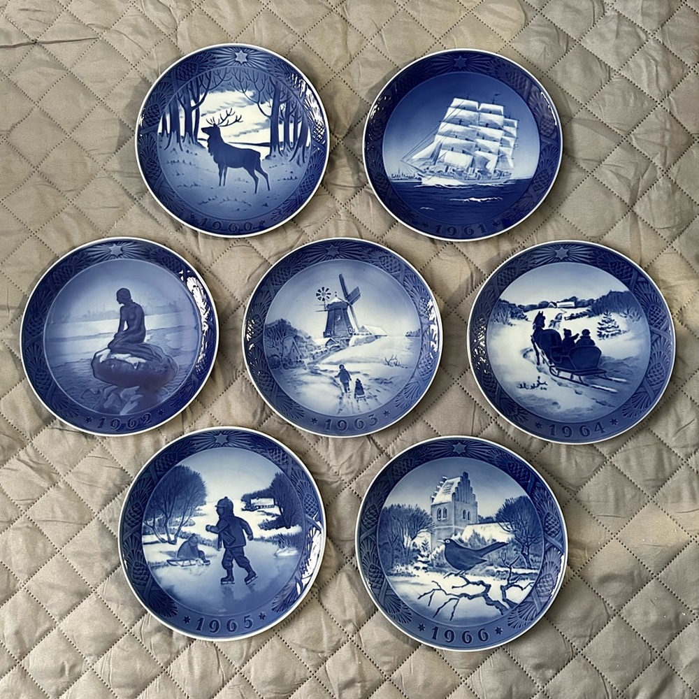 Royal Copenhagen Denmark Christmas Plates (year1960-1966)